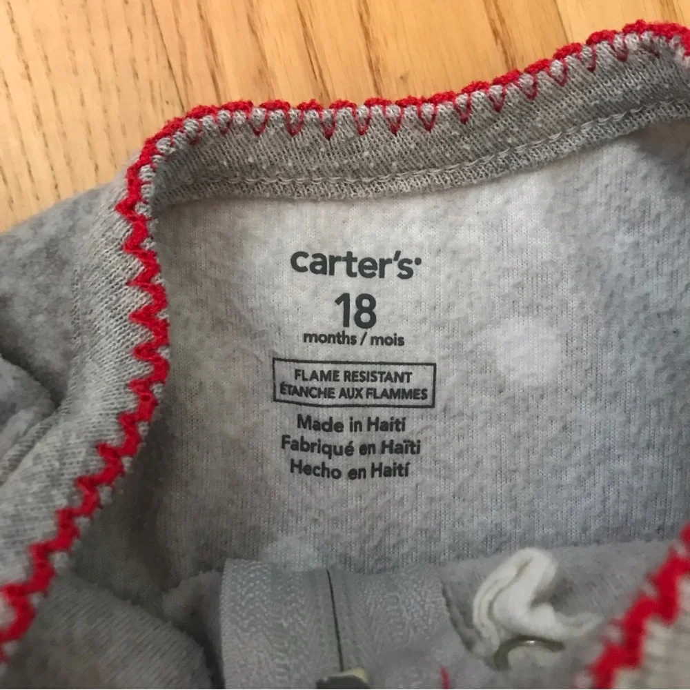 Carter’s footie footed fleece pajamas puppy dog PJs polka dot girls sz 18 months